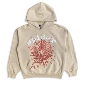 Sp5der Logo Hoodie Cream